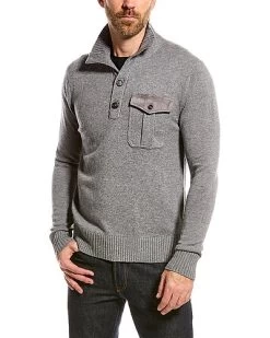 Wool & Cashmere-Blend Funnel Neck Sweater Men