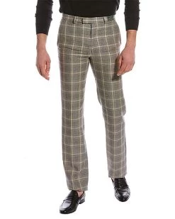 Gucci Prince Of Wales Linen & Wool-Blend Trouser Men