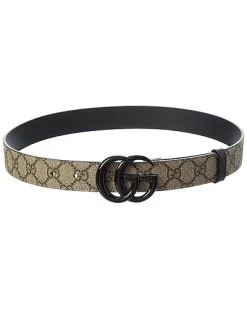 Gucci GG Marmont Reversible GG Supreme Canvas & Leather Belt Men
