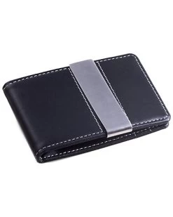 Black Leather Wallet And Money Clip Men