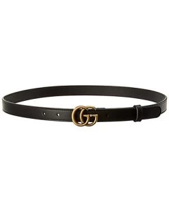 Gucci Double G Thin Leather Belt Men
