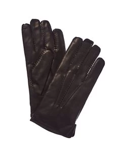 Men's Black Cashmere-Lined Leather Gloves