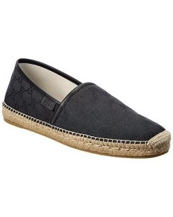 Gucci GG Canvas & Leather Espadrille Men