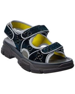 Gucci GG Velvet & Leather Sandal Men