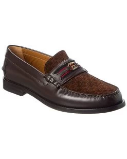 Gucci Interlocking G Suede & Leather Loafer Men