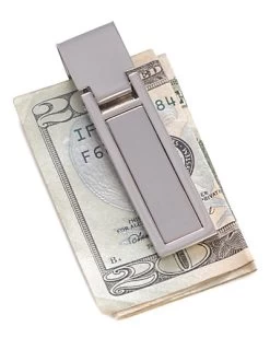 Silver Plated Hinged Money Clip Men